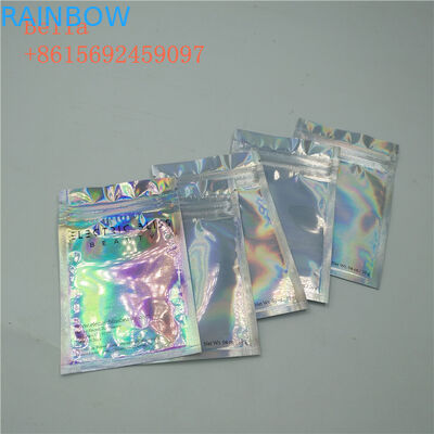 La bolsa lateral de la hoja del sello tres que empaqueta, pequeño cosmético se levanta bolsos con la cremallera