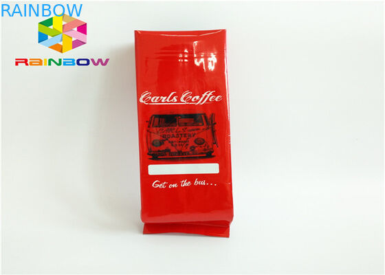 Bolso de empaquetado impreso aduana del escudete del lado del café del goteo para el café asado con la bolsa del polvo del grano de café del lazo de la válvula y de la lata