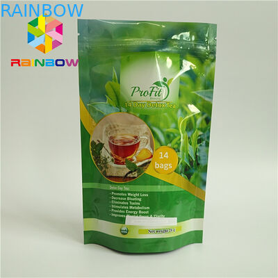 La categoría alimenticia se levanta el plástico de la bolsa de la cremallera térmico en caliente para el té/el café