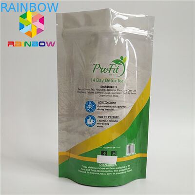 La categoría alimenticia se levanta el plástico de la bolsa de la cremallera térmico en caliente para el té/el café