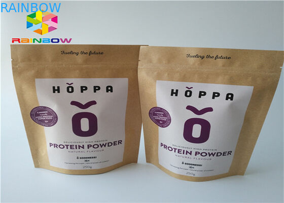 El papel de Kraft impreso modificado para requisitos particulares ziplock se levanta el bolso del envase de plástico del bocado de la cecina de la bolsa con la ventana clara