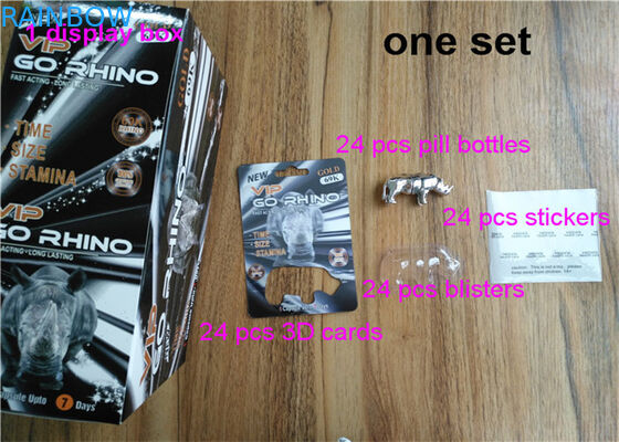 el rinoceronte loco del rinoceronte 69 del efecto 3D 7 píldoras del sexo de la cápsula carda las cajas y las tarjetas de empaquetado/caja de la píldora masculina del aumento de la ampolla 3d