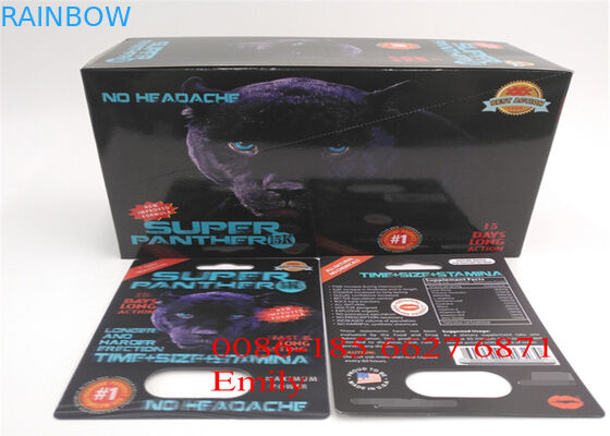 Tarjeta de la ampolla del papel revestido que empaqueta la laminación brillante para las píldoras sexuales del aumento