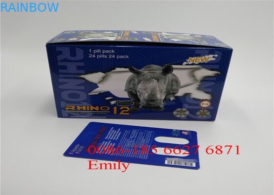 Tarjeta de la ampolla del papel revestido que empaqueta la laminación brillante para las píldoras sexuales del aumento