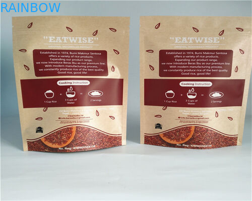 El claro de la parte delantera modificó las bolsas de papel para requisitos particulares para el polvo/el caramelo/el café