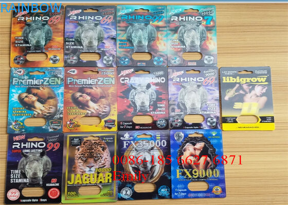 Paquete de ampolla conveniente de las píldoras del rinoceronte que empaqueta con efecto superficial de grabación en relieve