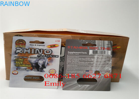 Paquete de ampolla conveniente de las píldoras del rinoceronte que empaqueta con efecto superficial de grabación en relieve