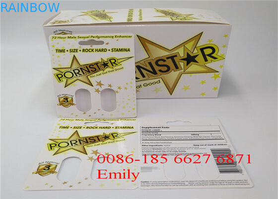 Tarjeta material de papel de la ampolla que empaqueta para todas las cápsulas del poder del pene de la naturaleza FX9000