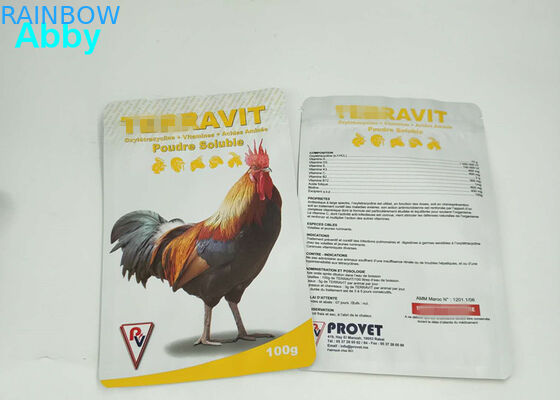 Bolsas de sellado de vacío de papel Kraft para alimentos, bolsas de sellado de tres lados para envases de alimentos para aves de corral