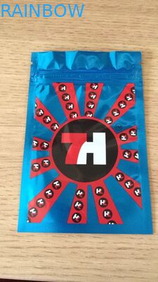 La etiqueta de encargo plástica de los bolsos 7h de la cremallera de la hoja brillante imprimió para las cápsulas de las semillas de CBD