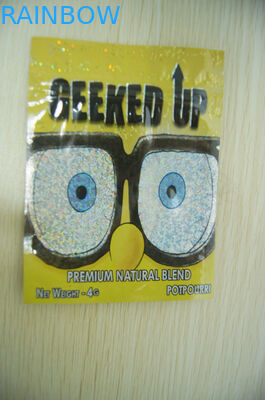 Incienso herbario que empaqueta, bolsa lateral 4g de la hoja ambarina del sello de la seguridad tres