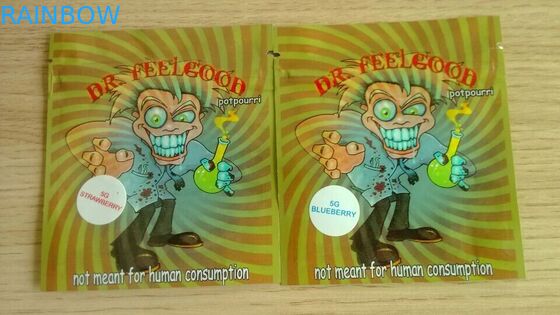 Incienso herbario que empaqueta, bolsa lateral 4g de la hoja ambarina del sello de la seguridad tres