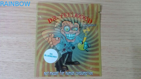 Incienso herbario que empaqueta, bolsa lateral 4g de la hoja ambarina del sello de la seguridad tres