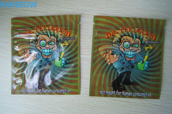 Incienso herbario que empaqueta, bolsa lateral 4g de la hoja ambarina del sello de la seguridad tres