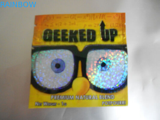 Incienso herbario que empaqueta, bolsa lateral 4g de la hoja ambarina del sello de la seguridad tres