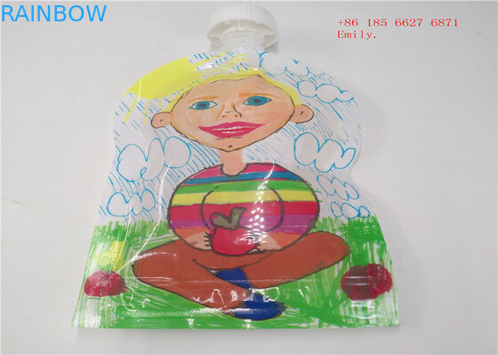 Bolsa reutilizable del canalón que empaqueta la categoría alimenticia plástica del apretón para el zumo de fruta