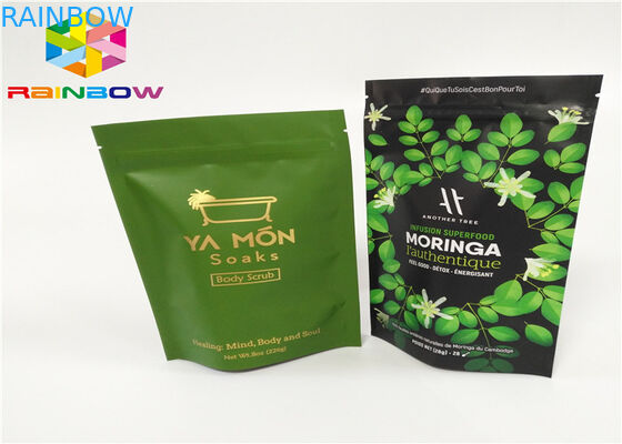 La aduana imprimió el bolso Ziplock de encargo reciclable del acondicionamiento de los alimentos del té del papel de aluminio de la cremallera del té mylar para la bolsa del polvo del café