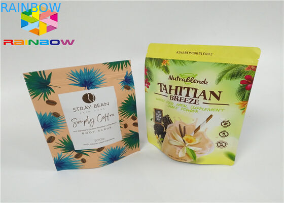 La aduana imprimió el bolso Ziplock de encargo reciclable del acondicionamiento de los alimentos del té del papel de aluminio de la cremallera del té mylar para la bolsa del polvo del café