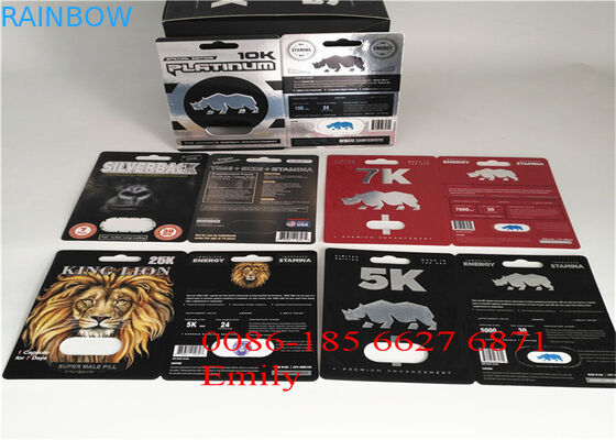 Tarjeta de la ampolla del color de CMYK que empaqueta para las píldoras masculinas del sexo 12000 PC MOQ