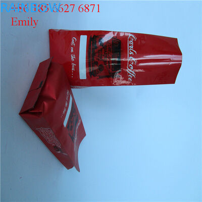 Zipper la bolsa de la hoja que empaqueta 250g 500g con la desgasificación de las válvulas unidireccionales