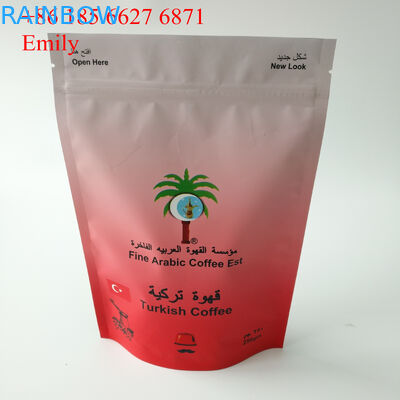 Zipper la bolsa de la hoja que empaqueta 250g 500g con la desgasificación de las válvulas unidireccionales