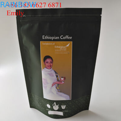 Zipper la bolsa de la hoja que empaqueta 250g 500g con la desgasificación de las válvulas unidireccionales