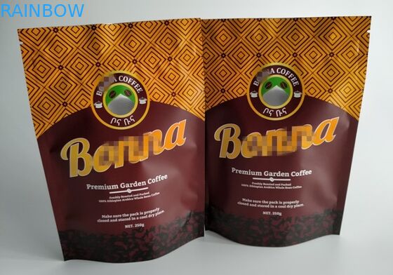 Las bolsas plásticas que empaquetan, sellado caliente Matt de la categoría alimenticia se levantan bolsas del café