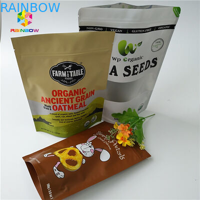 La nuez seca del polvo de la proteína de la categoría alimenticia se levanta el bolso de empaquetado transparente de la bolsa de la cremallera