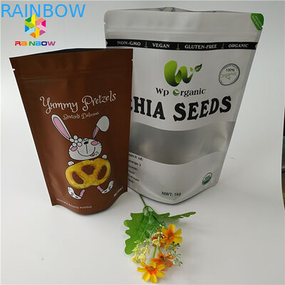 La nuez seca del polvo de la proteína de la categoría alimenticia se levanta el bolso de empaquetado transparente de la bolsa de la cremallera