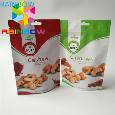 Embalaje personalizado de bocadillos laminado en papel 100 g Mylar k para galletas / frutas secas