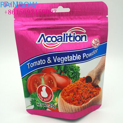 Las bolsas plásticas del papel de aluminio que empaquetan, se levantan los bolsos de la bolsa para la comida industrial