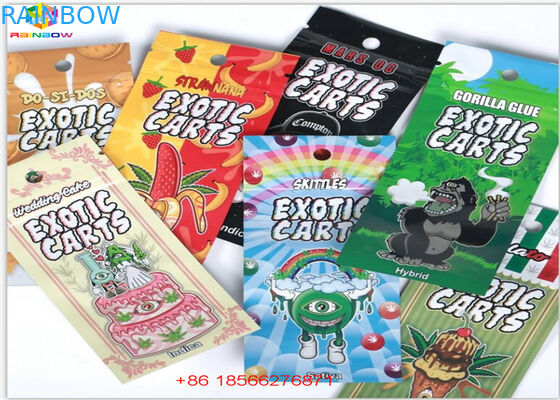 Bolsos de empaquetado del Ziplock de Mylar del cartucho de Vape de la hoja del holograma del incienso herbario del SGS mini