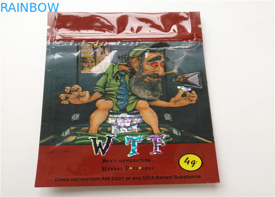 Bolsos de empaquetado del Ziplock de Mylar del cartucho de Vape de la hoja del holograma del incienso herbario del SGS mini