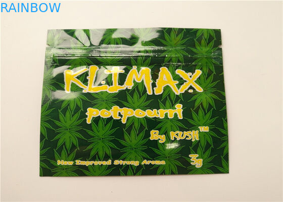 Bolsos de empaquetado del Ziplock de Mylar del cartucho de Vape de la hoja del holograma del incienso herbario del SGS mini