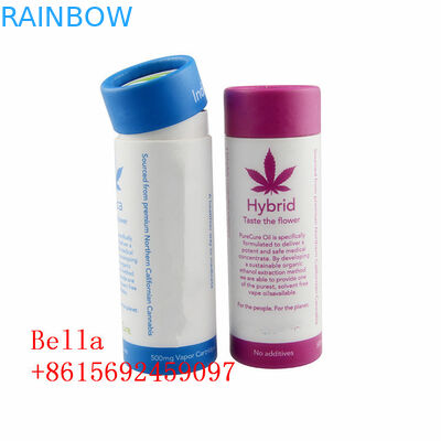 Logotipo modificado para requisitos particulares forma cilíndrica de empaquetado redondo del tubo de la caja de papel de aceite de CBD para herbario