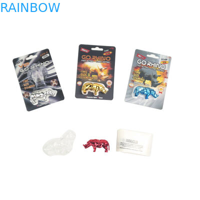 Tarjeta estupenda de la pantera 3D de la mamba del caballo más nuevo del negro para el paquete masculino de la píldora del sexo del platino del rinoceronte 600K 700K de las píldoras del aumento que embala