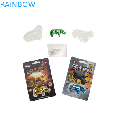 Tarjeta estupenda de la pantera 3D de la mamba del caballo más nuevo del negro para el paquete masculino de la píldora del sexo del platino del rinoceronte 600K 700K de las píldoras del aumento que embala