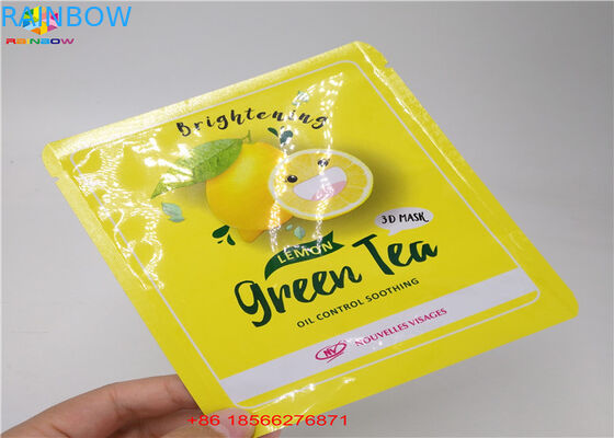 La cerradura acabada mate de la cremallera de la hoja del holograma empaqueta la bolsa plana de la muestra cosmética de la mascarilla