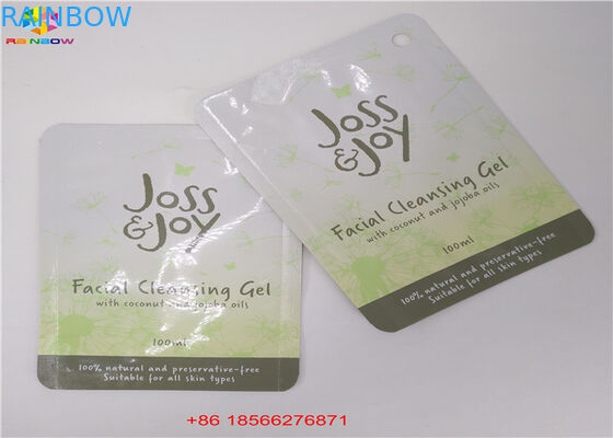 La cerradura acabada mate de la cremallera de la hoja del holograma empaqueta la bolsa plana de la muestra cosmética de la mascarilla