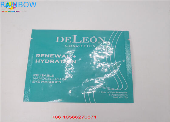 La cerradura acabada mate de la cremallera de la hoja del holograma empaqueta la bolsa plana de la muestra cosmética de la mascarilla