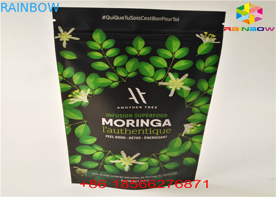 El té de Matcha se levanta la bolsa de la cremallera que el papel de aluminio material laminado recicla el papel de Kraft