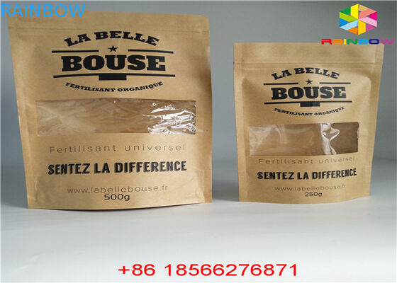 La bolsa modificada para requisitos particulares reutilizable de la comida de las bolsas de papel se levanta la prueba Ziplock del olor con la ventana