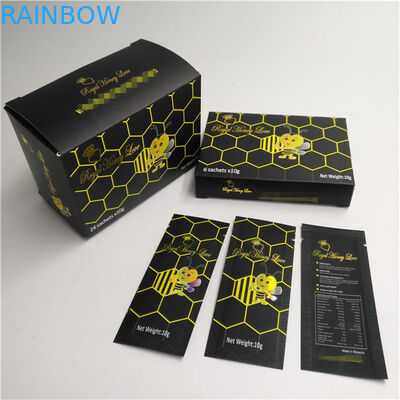 Caja de papel real de rey Honey del holograma del logotipo del laser del bolso de Malasia Vip de la bolsita real de encargo de la miel
