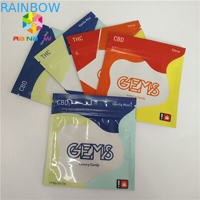 El lado tres sellado imprimió el empaquetado gomoso del caramelo de las bolsas de plástico modificado para requisitos particulares con el Ziplock