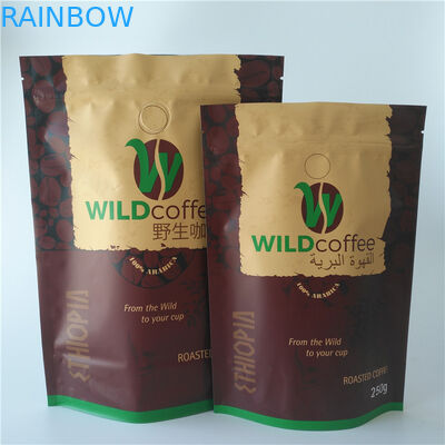 Las bolsitas de té que se puede volver a sellar que empaquetan el papel de aluminio se levantan el bolso de café con la válvula