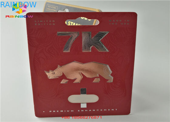 Tarjeta de la ampolla de la píldora del sexo que empaqueta la caja de papel de la cápsula de la caja de presentación 3D con el agujero doble