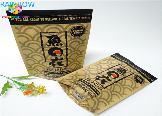 La aduana Ziplock imprimió las bolsas de papel que la comida se levanta el papel de Brown Kraft de la bolsa con la ventana