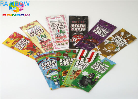 Empaquetado que se puede volver a sellar del cartucho del aceite de las bolsas de plástico AC1003 CBD Vape del incienso herbario aplicado