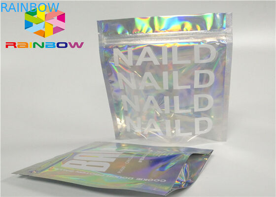 el laser de empaquetado ziplock del holograma de la lámina de mylar plástica de la cremallera de la impresión olográfico se levanta el bolso de la bolsa de la cremallera para el regalo/las botellas