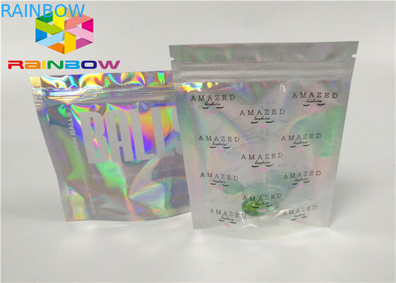 el laser de empaquetado ziplock del holograma de la lámina de mylar plástica de la cremallera de la impresión olográfico se levanta el bolso de la bolsa de la cremallera para el regalo/las botellas